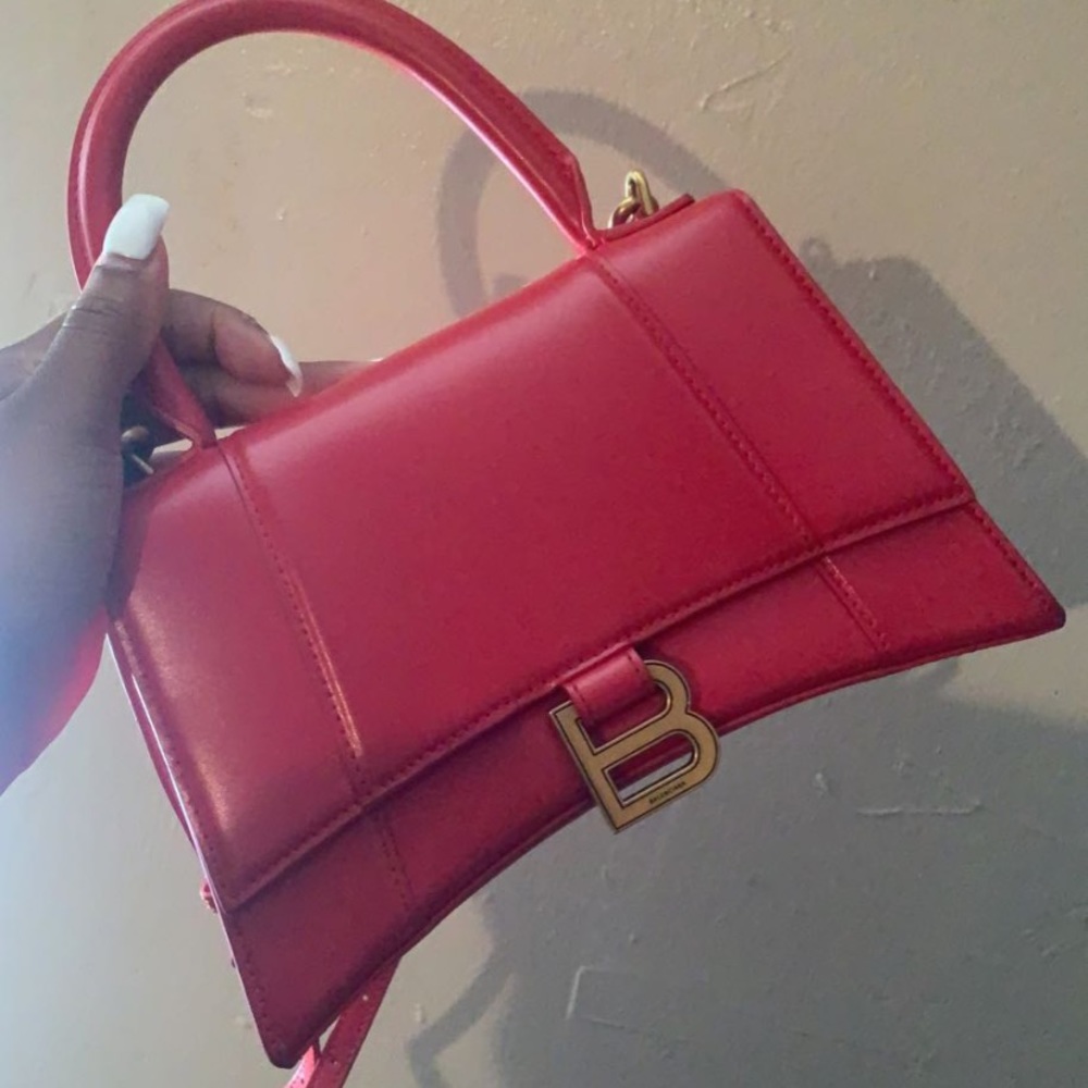 Cherry Red Balenciaga Hour Glass Bag